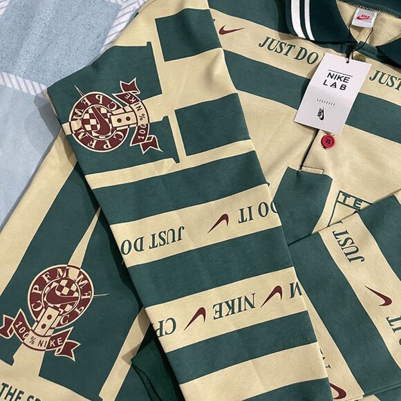 Nike Green Cream Colorblock Polo Shirt - Picture 3 of 8